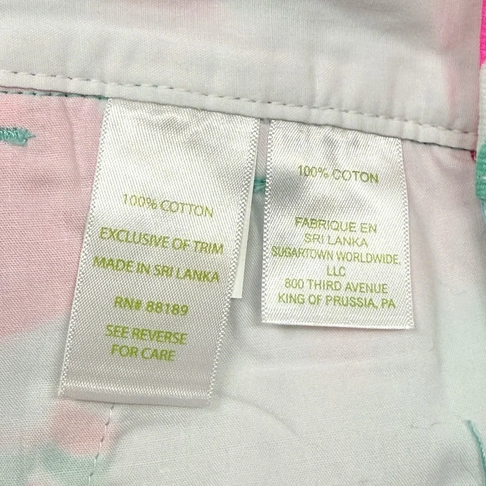 Lilly Pulitzer The Chipper‎ Short Women Size 00 Pink Teal Bermuda Shorts 19987